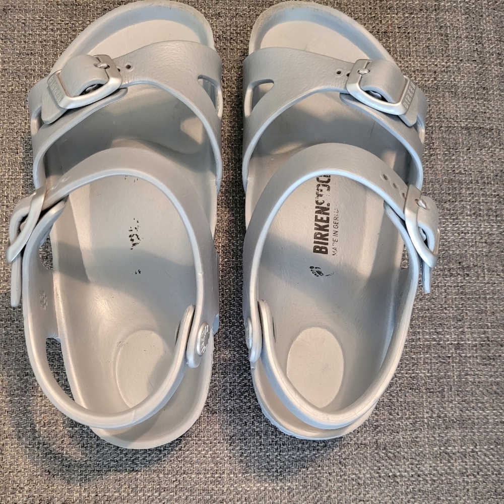 Birkenstock Kids Light Gray EVA Two-Strap Sandals